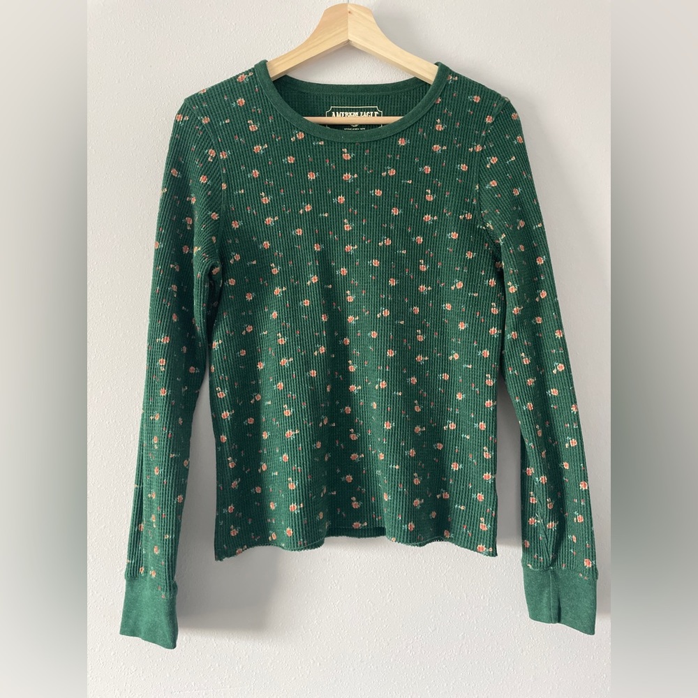 American Eagle Floral Waffle ~ Long Sleeve ~ L